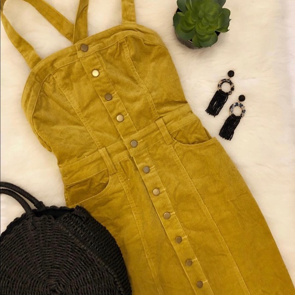 Mustard Corduroy Dress - Picture 4 of 4